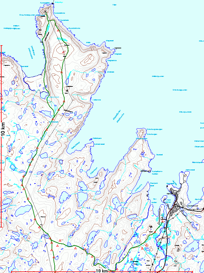 Kinnarodden - mappa con alcuni waypoint